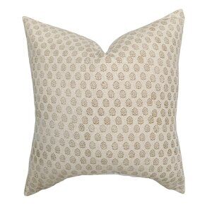 Cream and Yellow Block Print Pillow